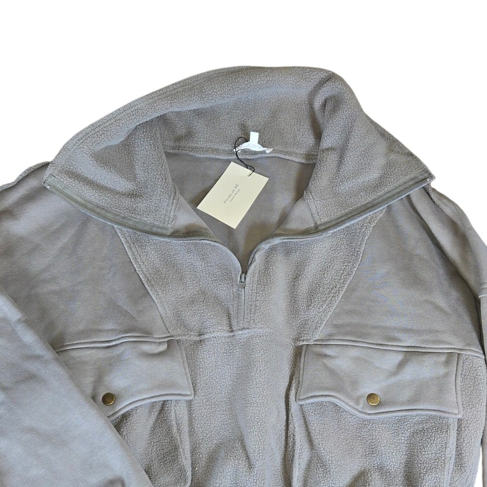 NWT  House of We Quarter Zip Pullover Fleece Jacket Men's Large Collared Pockets